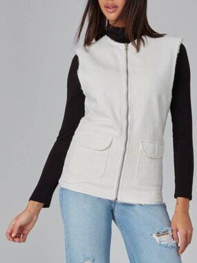 NEW LOLA JEANS Women’s Denim Sherpa Reversible Vest